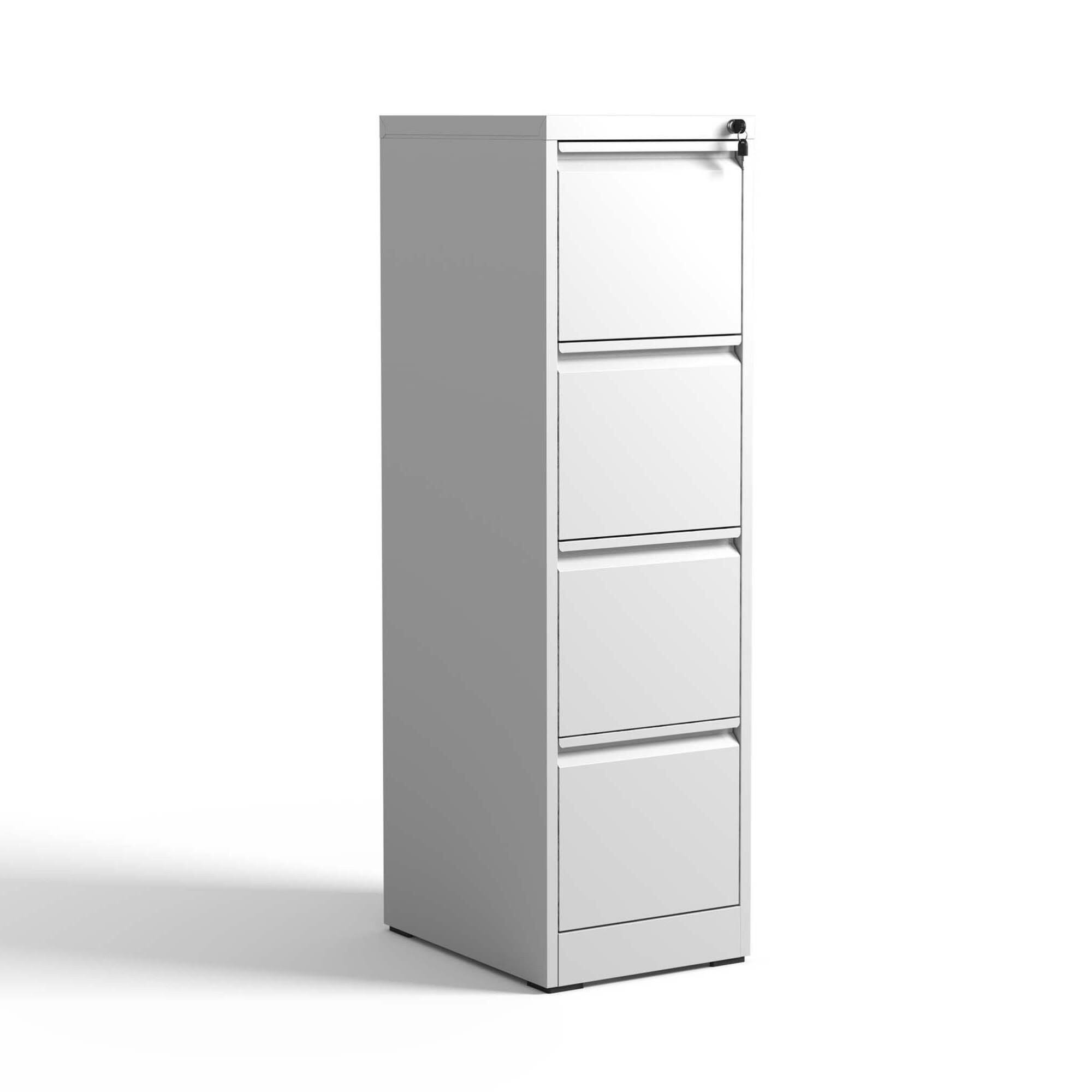 Alt View 5. GOODSILO - Heavy-Duty Steel File Cabinet with Lock for Letter/Legal/A4 Documents - 4 Drawers - White.