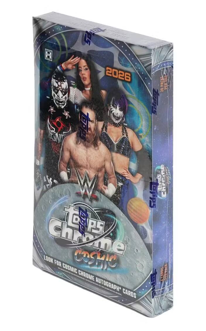 SRPs d 5 CHASE 2026 PACKS PER BOX 20 tapps Tapps A KN W epps LOPPS Chreme TPS t S Chrone LOOK FOR COSMIC COSMIC CHROME AUTOGRAPH* GP CARDS