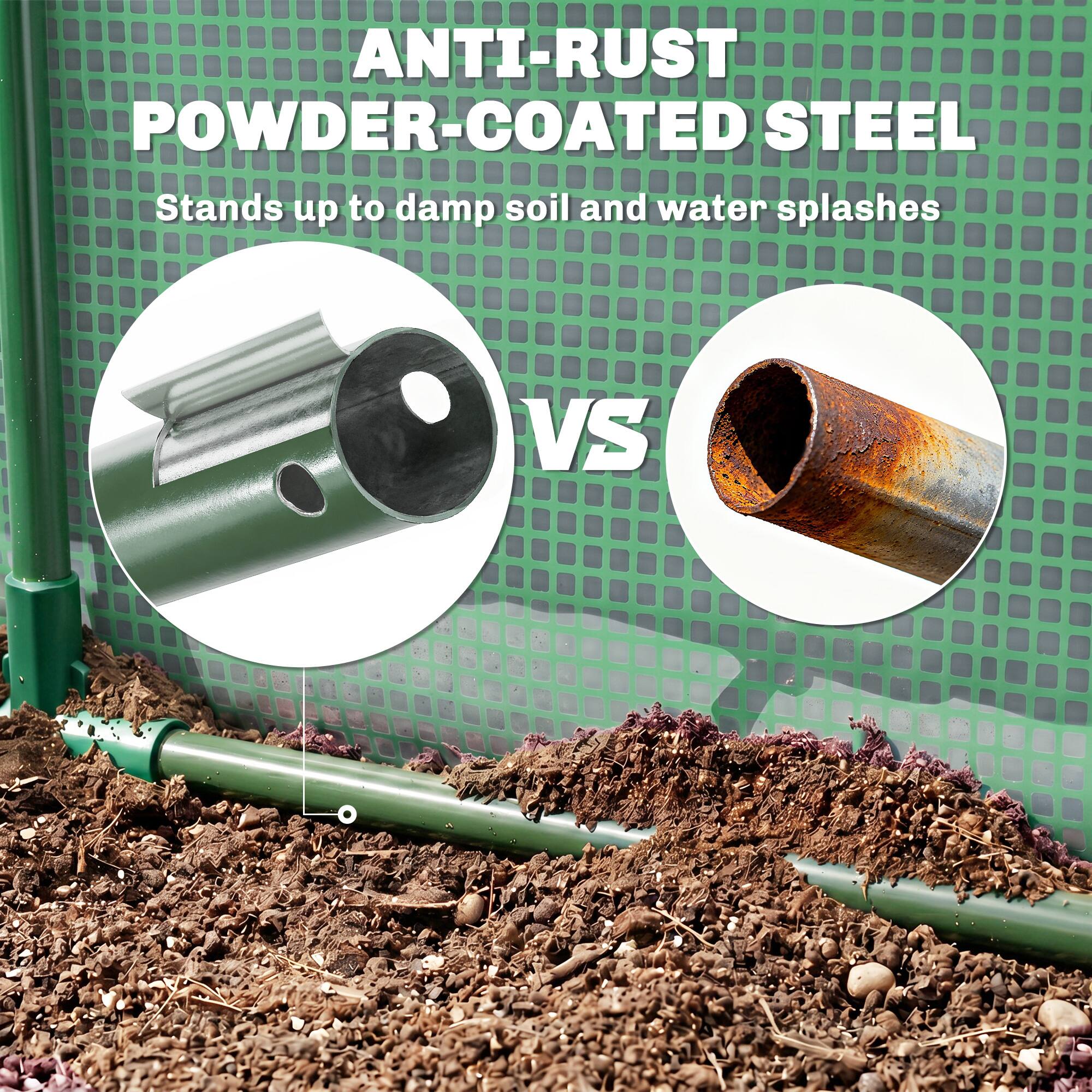 ANTI-RUST POWDER-COATED STEEL  
Stands up to damp soil and water splashes