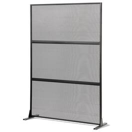 Costway - 1 PCS 72"H x 48"W Metal Privacy Screen with Expansion Bolts & Connection Screws, Outdoor - Black