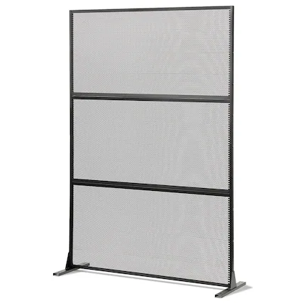 Front. Costway - Costway 1 PCS 72"H x 48"W Metal Privacy Screen with Expansion Bolts & Connection Screws, Outdoor - Black.