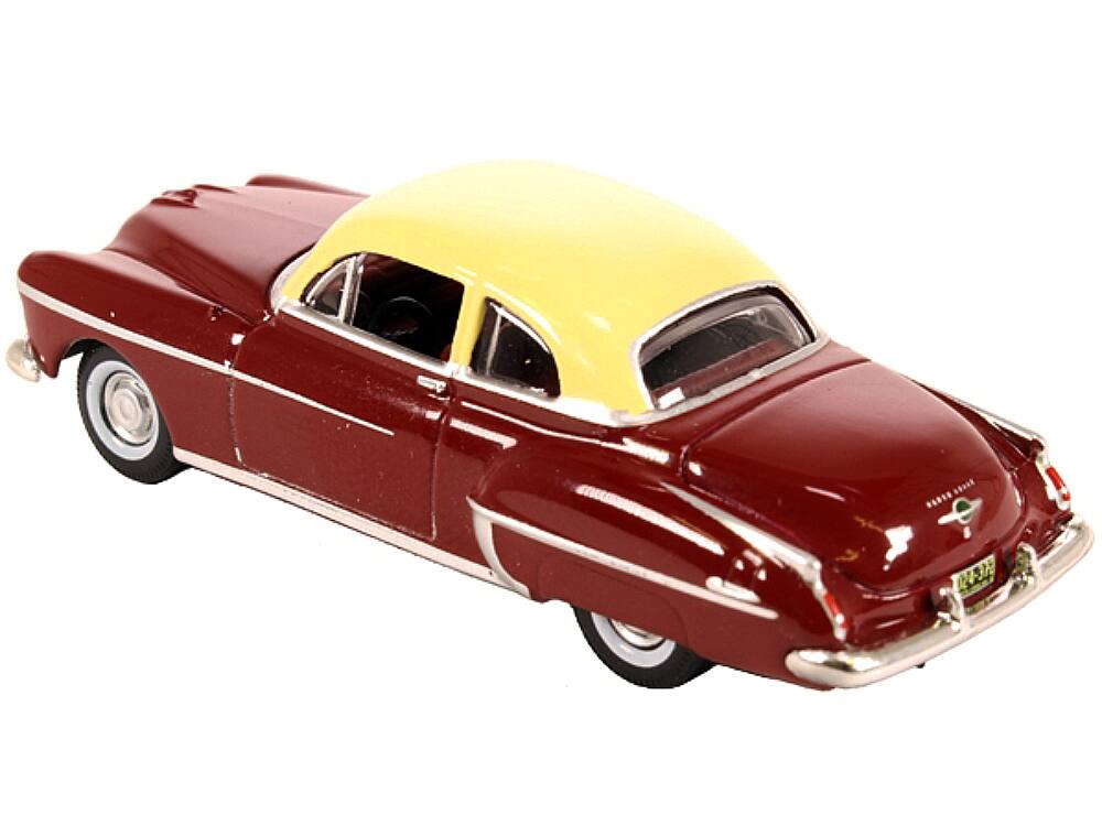 Alt View 2. Oxford Diecast - 1950 Oldsmobile Rocket 88 Coupe Chariot Red with Canto Cream Top 1/87 (HO) Scale Diecast Model Car by Oxford Diecast.