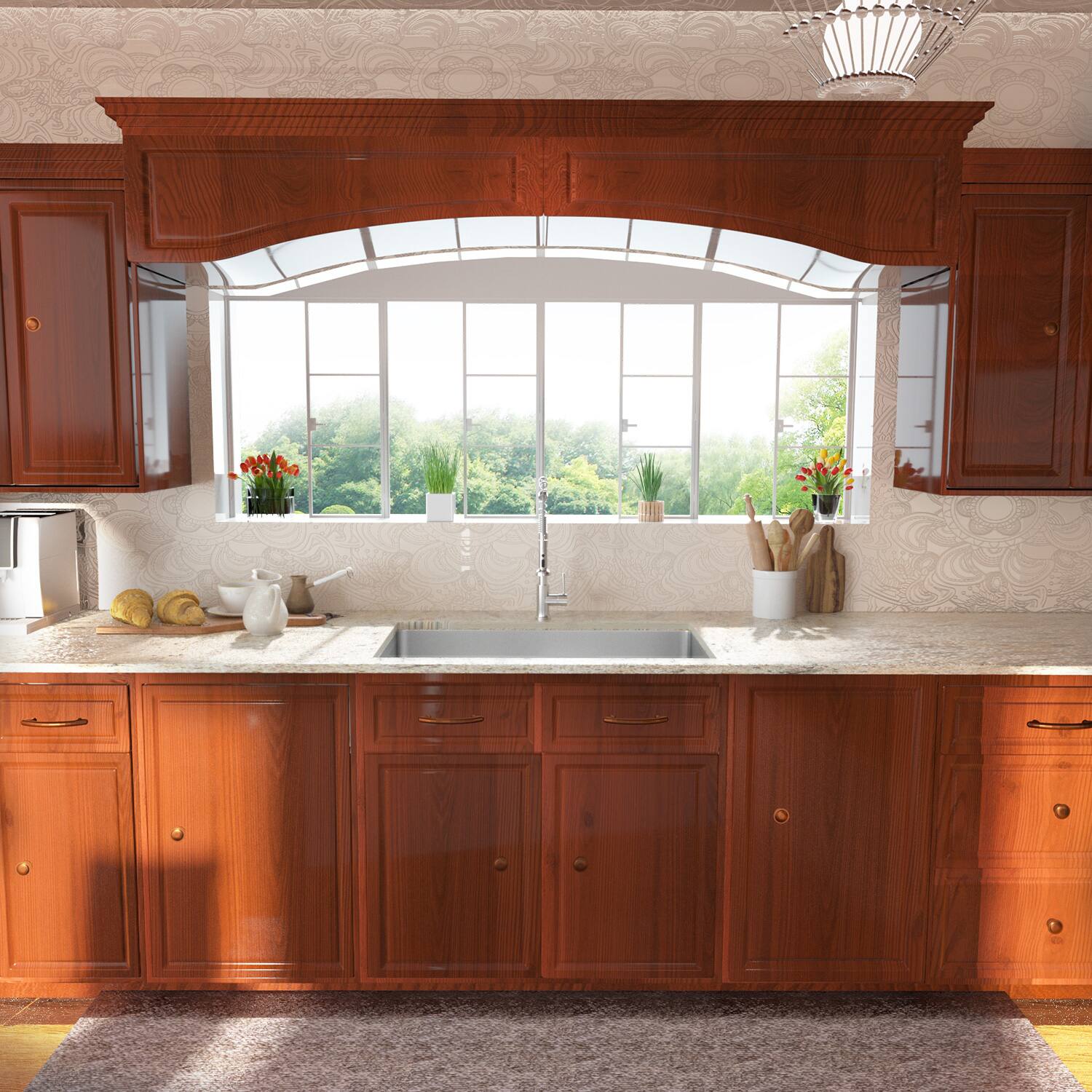 Alt View 1. Lordear - 33"x19"x10" Undermount SUS304 Stainless Steel Kitchen Sink 16 Gauge Single Bowl Kitchen Sink - Stainless Steel Brushed.