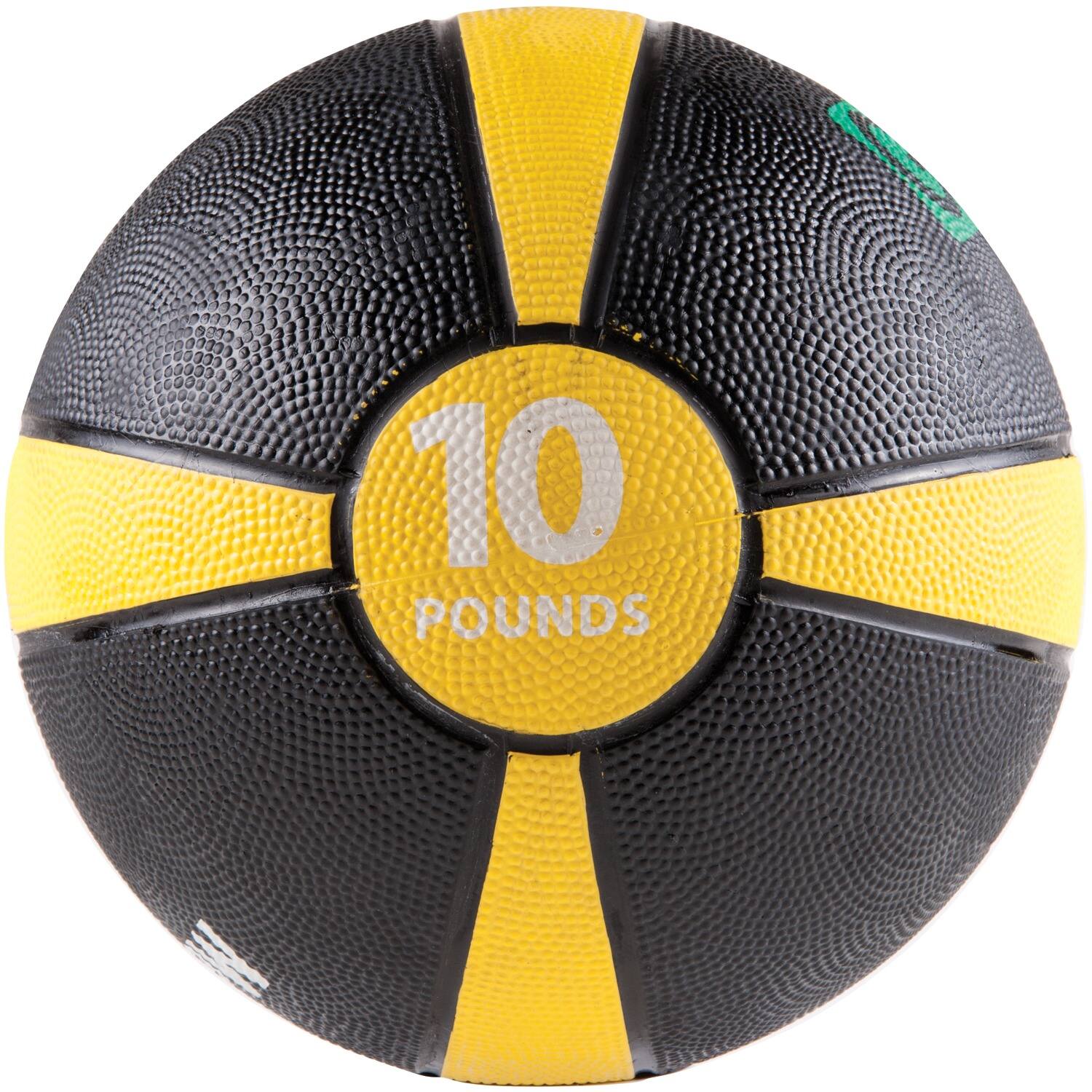 Angle. GoFit - Medicine Ball 10 Lbs - Yellow.