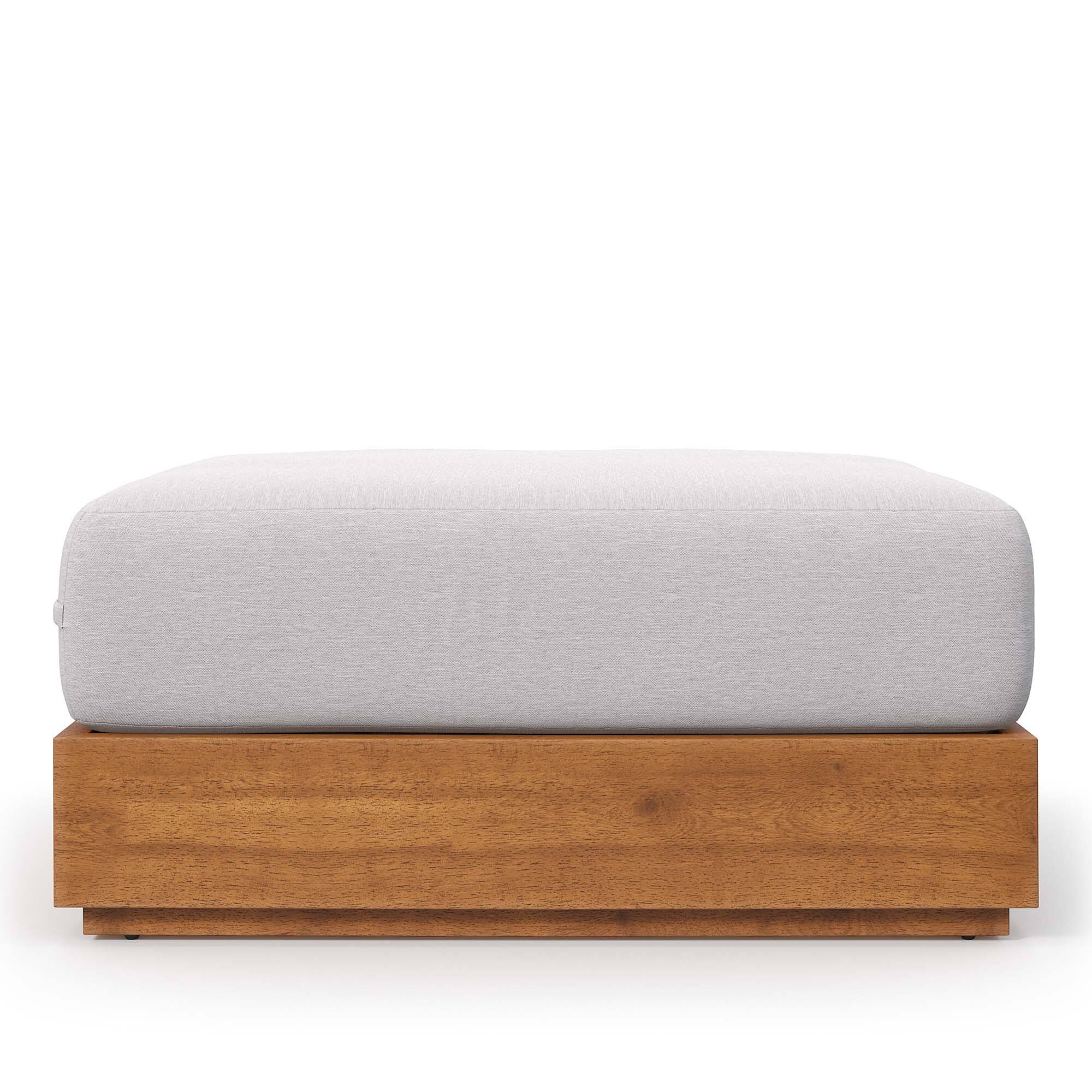 Alt View 4. Modway - Tahoe Outdoor Patio Acacia Wood Ottoman by Modway - Natural Light Gray.