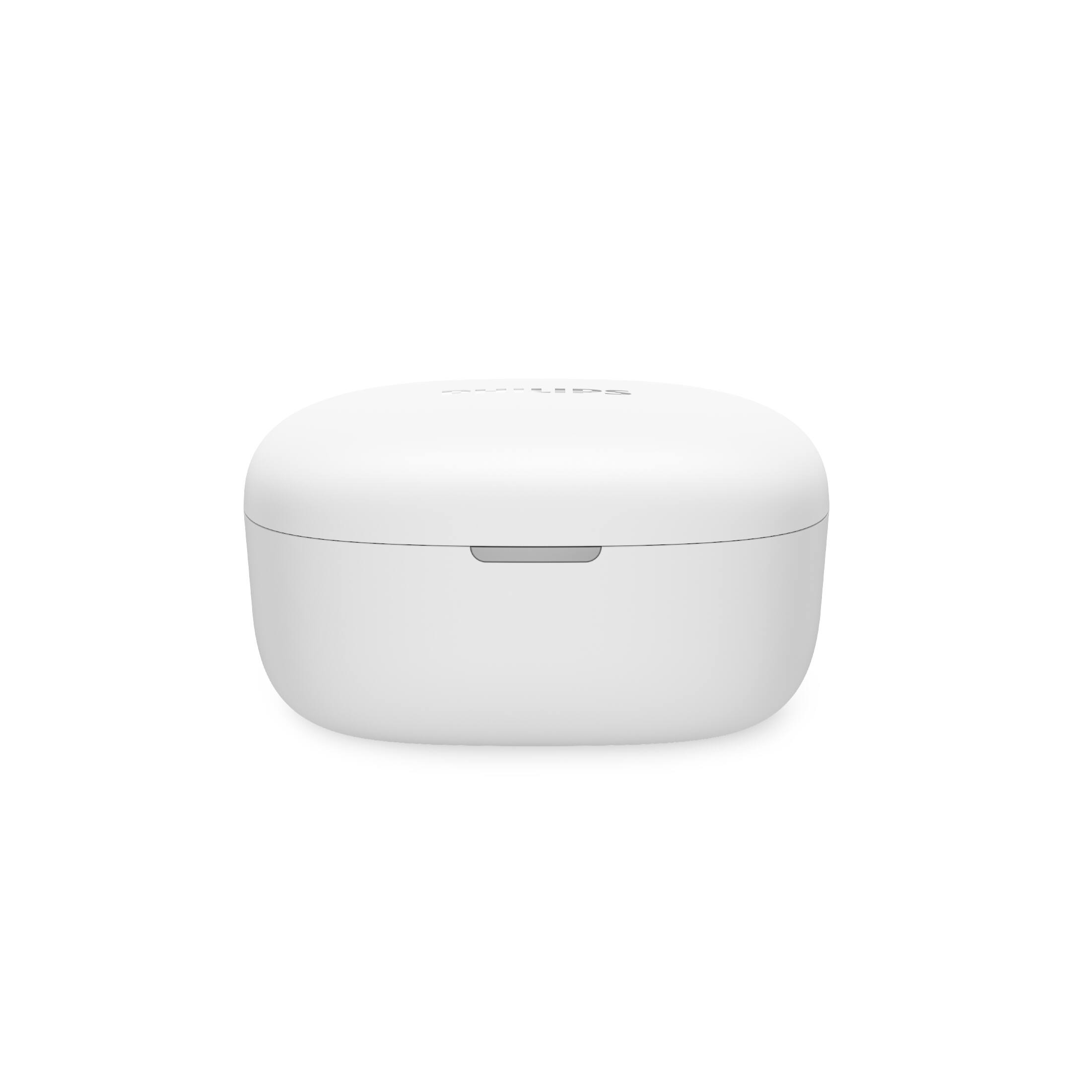 Alt View 2. Philips - TAT2200 True Wireless Bluetooth Earbuds with Active Noise Canceling, 4-Mic Technology, 36H Playtime - White.