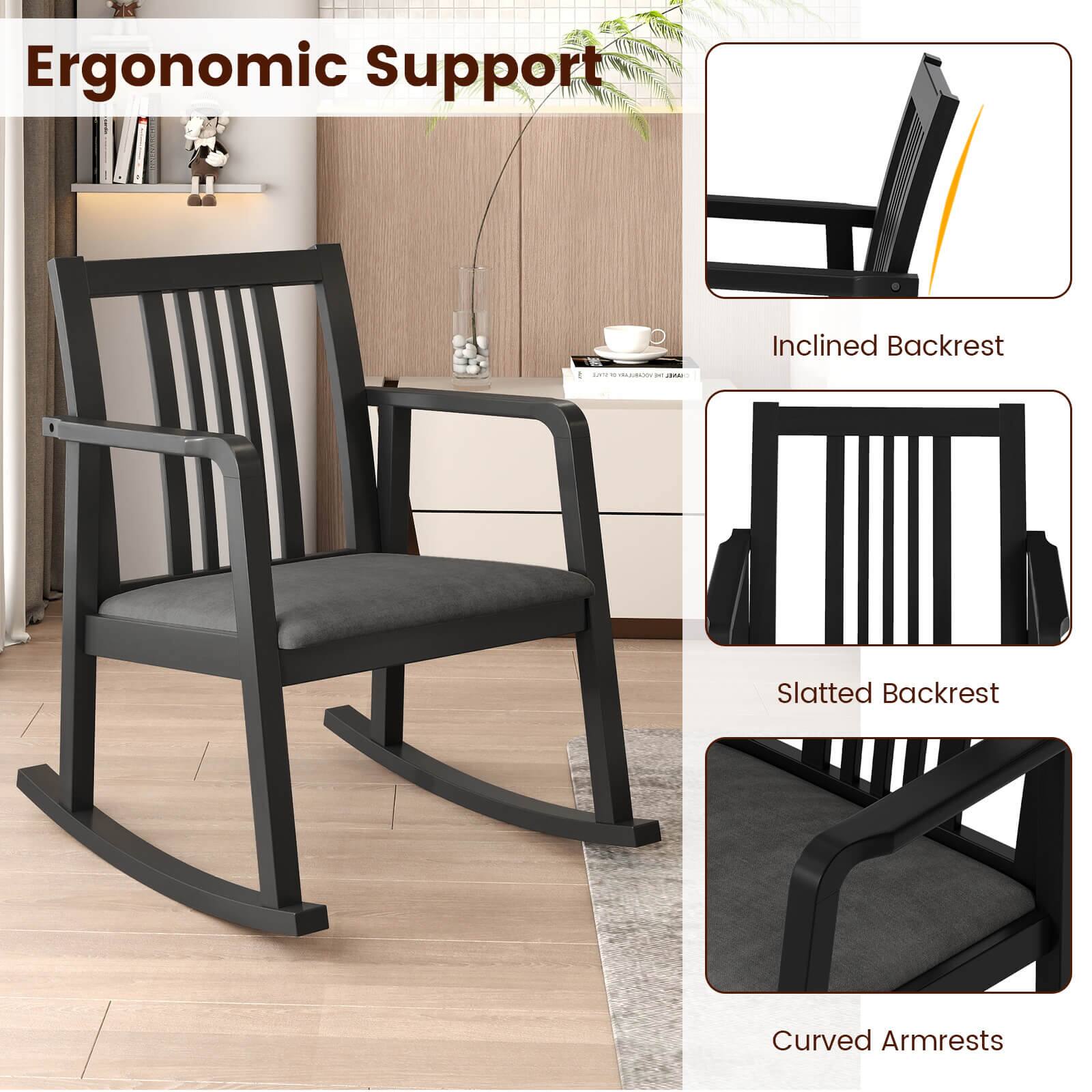 Ergonomic Support

- Inclined Backrest
- Slatted Backrest
- Curved Armrests