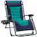 Front. Best Choice Products - Best Choice Products Oversized Padded Zero Gravity Chair, Folding Outdoor Patio Recliner w/ Side Tray - Navy/Teal - Navy/Teal.