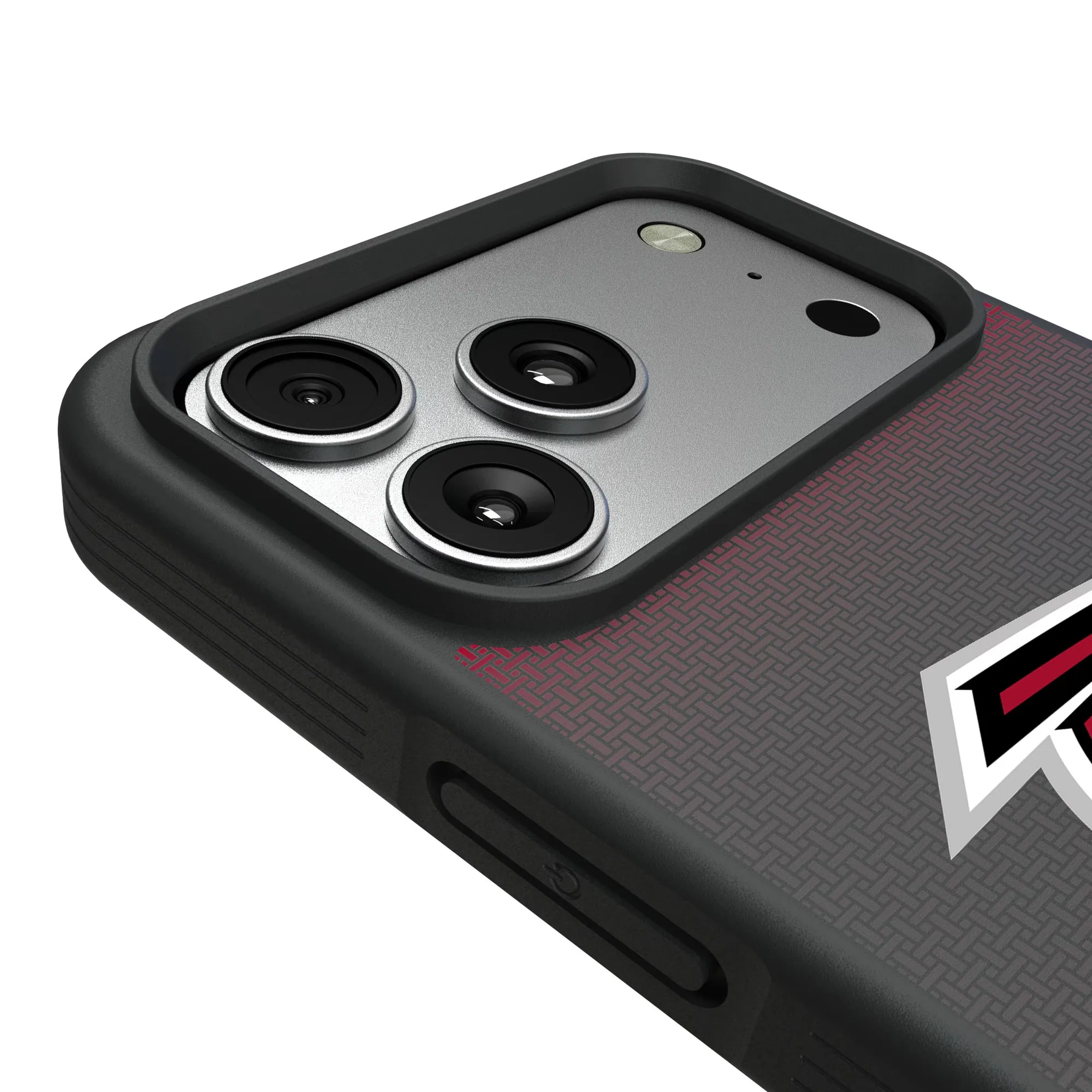 Alt View 2. Keyscaper - Atlanta Falcons Bump Case with 8.2ft Drop Protection - 16 Pro - Black.