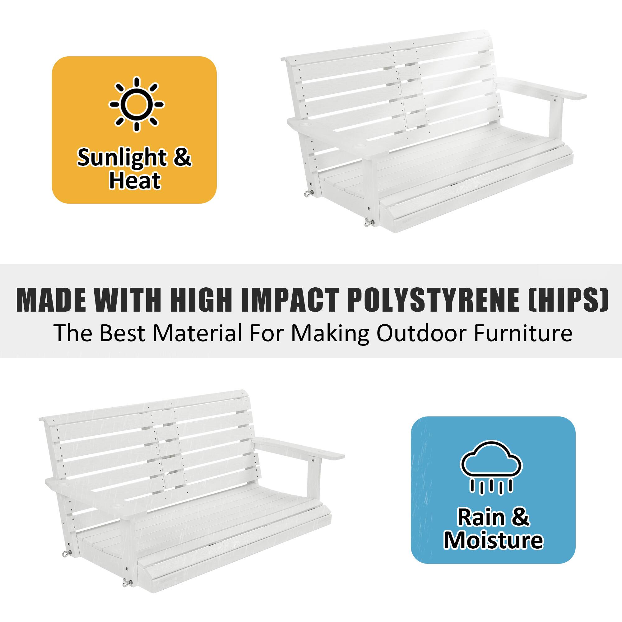 Sunlight & Heat

MADE WITH HIGH IMPACT POLYSTYRENE (HIPS)
The Best Material For Making Outdoor Furniture

Rain & Moisture