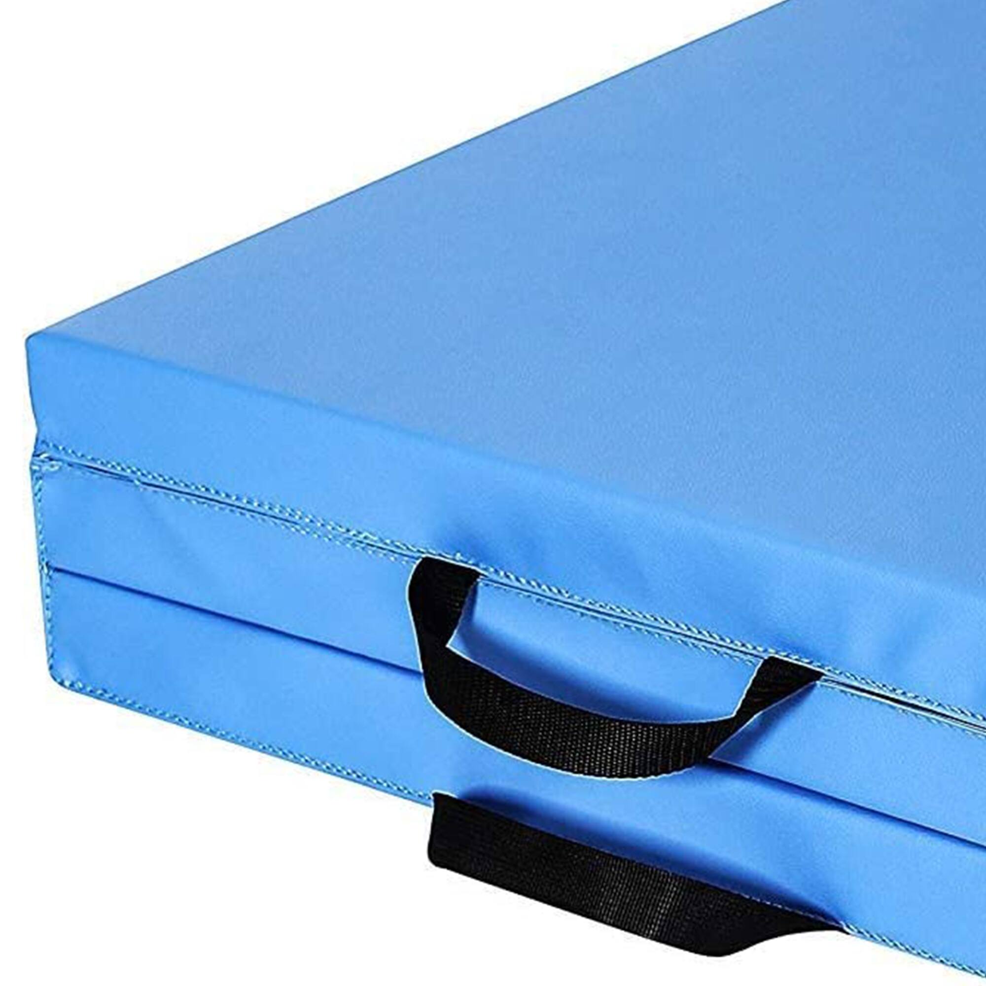 Alt View 8. BalanceFrom Fitness - BalanceFrom Fitness GoGym 6x2ft Folding Exercise Mat with Handles, Blue (2 Pack) - Blue.