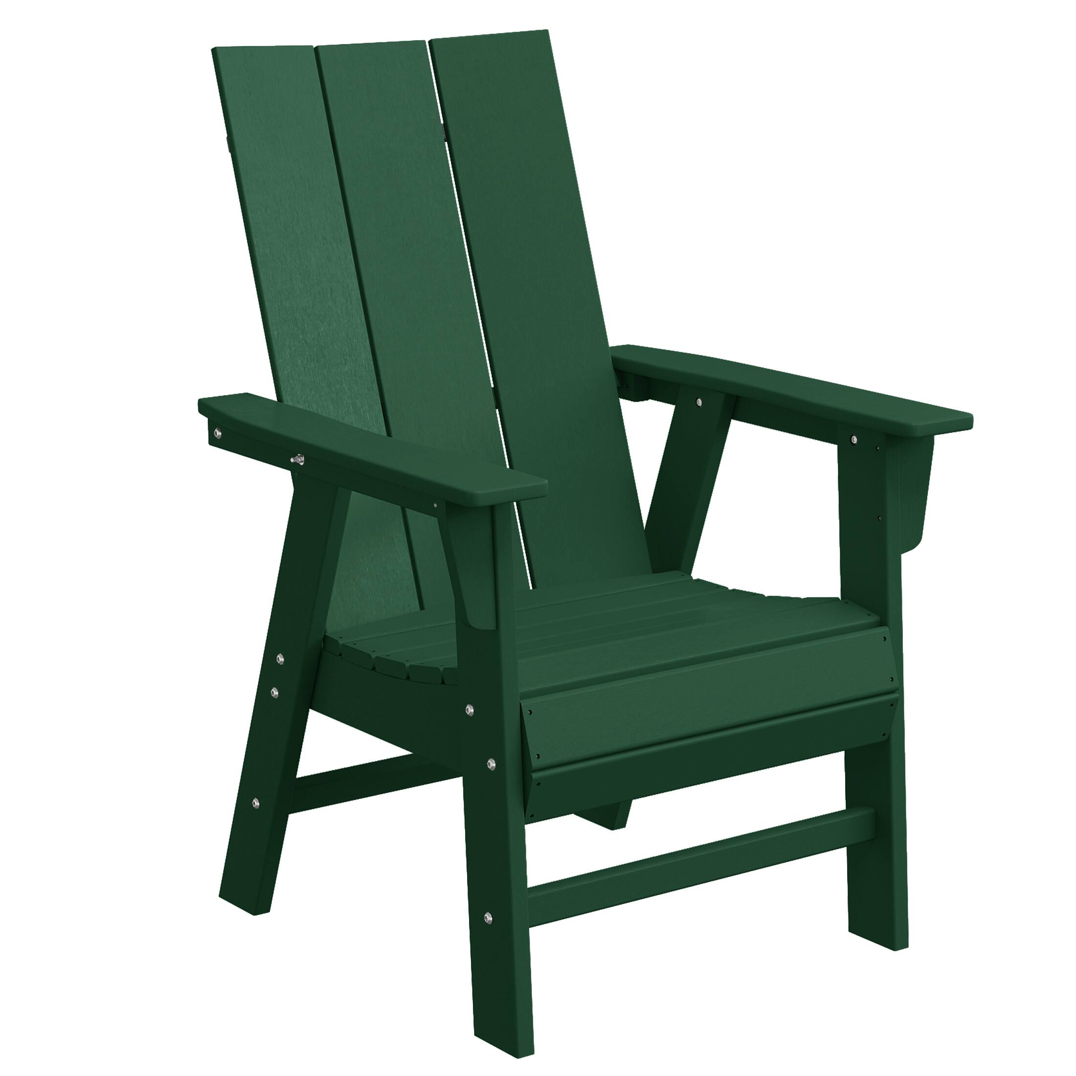 Left. WestinTrends - WestinTrends Ashore Outdoor Patio HDPE Plastic Modern Adirondack Dining Chairs (Set of 2) - Dark Green.