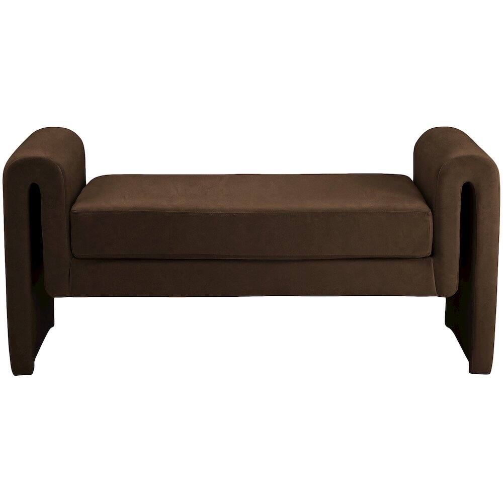 Alt View 2. Meridian Furniture - Sloan Brown Velvet Bench - Brown.