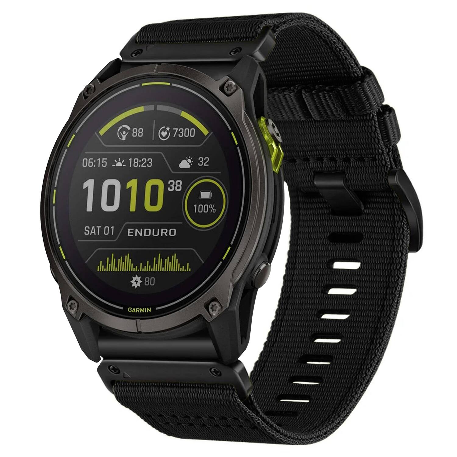 88 7300  
06:15 18:23  
32  
1010 38  
100%  
SAT 01  
ENDURO  
80  
GARMIN