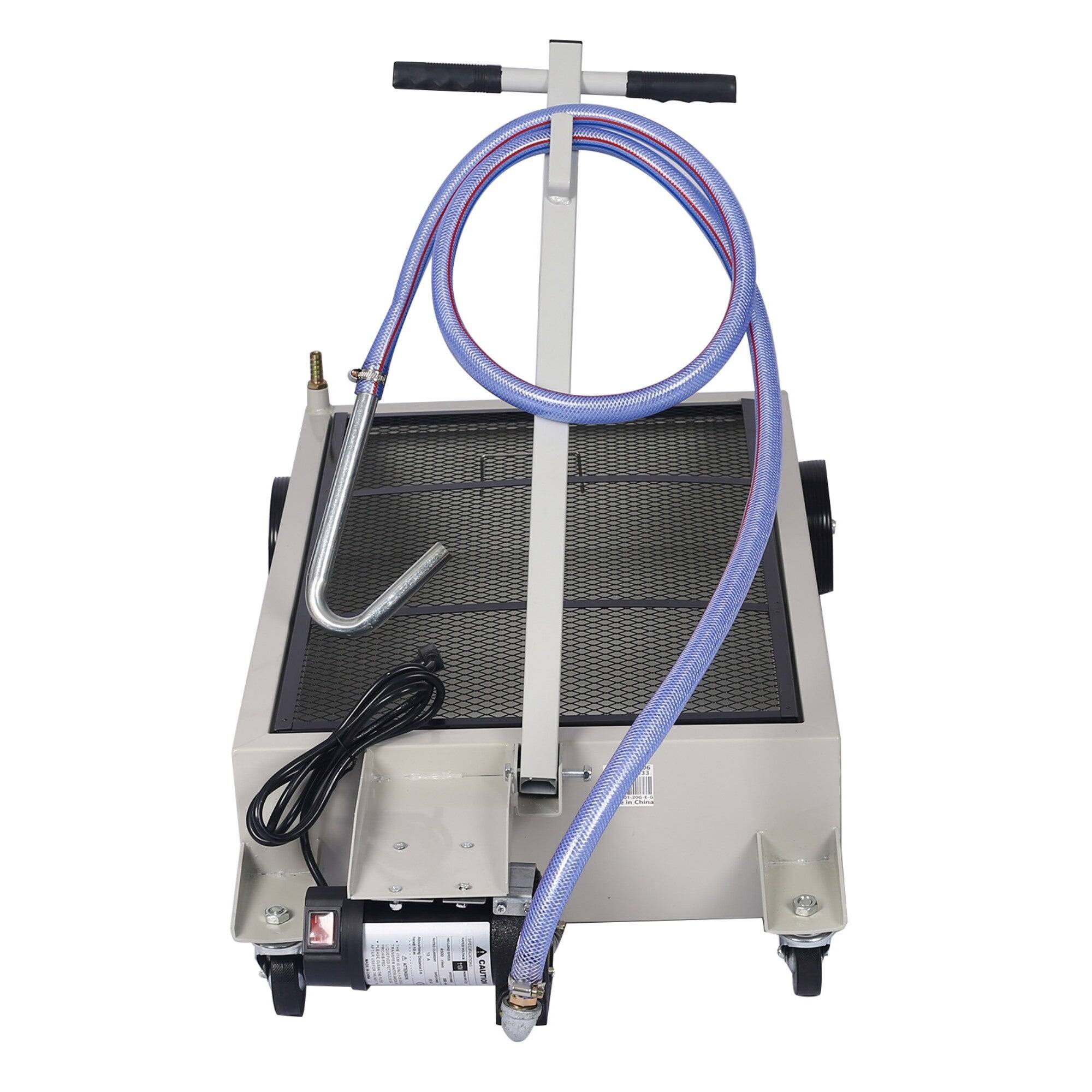 Alt View 3. Boyel Living - 20-Gallon Low-Profile Polypropylene Oil Drain Pan With Manual Pump - Gray.