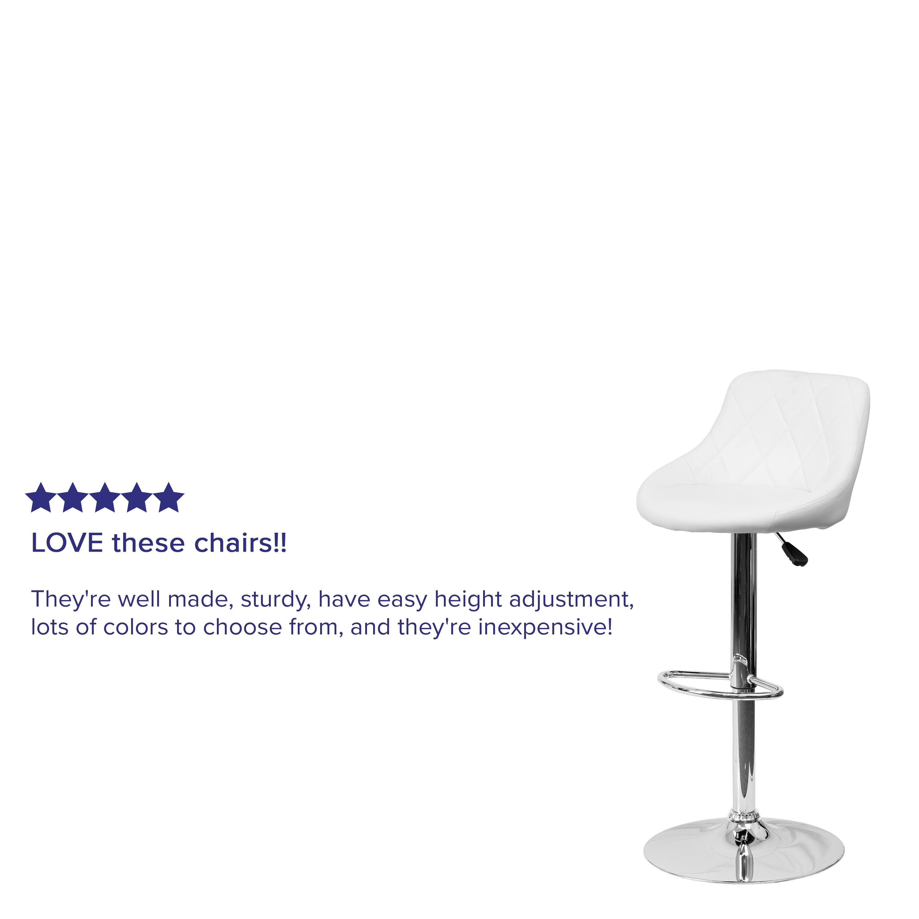 LOVE these chairs!!  
They're well made, sturdy, have easy height adjustment, lots of colors to choose from, and they're inexpensive!