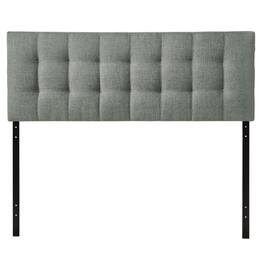 Hivvago - King size Grey Fabric Upholstered Headboard with Modern Tufting - Gray