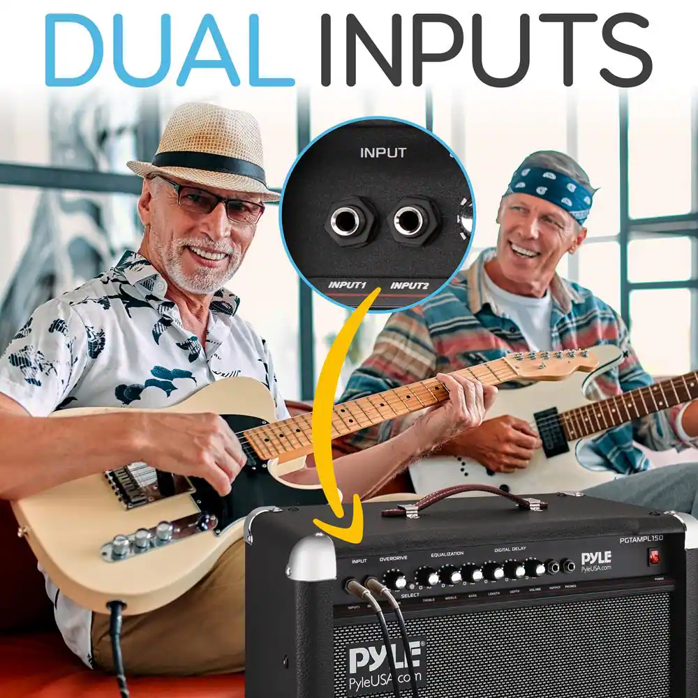 DUAL INPUTS

INPUT1 INPUT2

INPUT OVERDRIVE EQUALIZATION DIGITAL DELAY

PYLE PyleUSA.com

PGTAMPL150