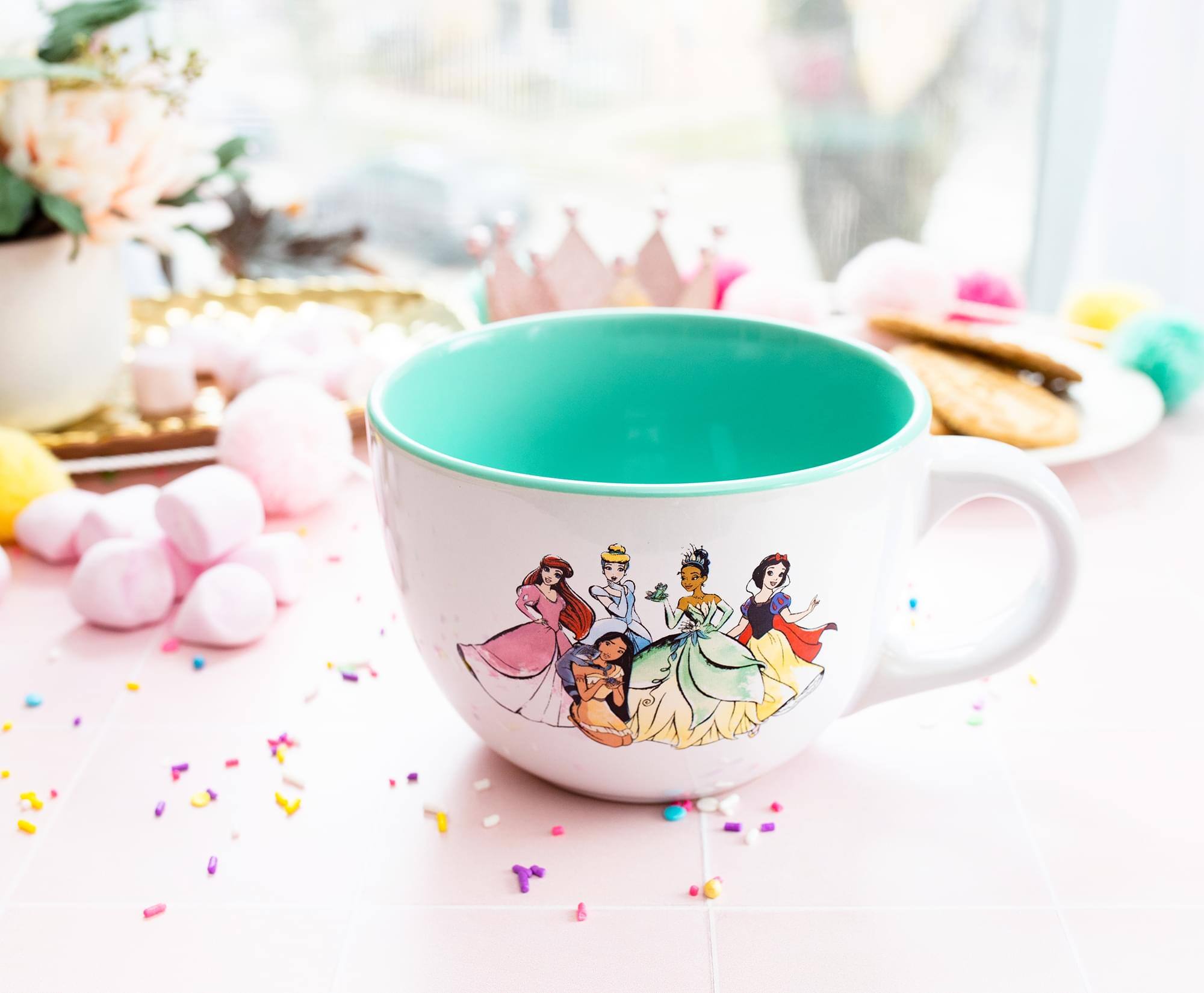 Alt View 2. Disney - Disney Princess Royal Gathering Ceramic Soup Mug | Holds 24 Ounces - White.