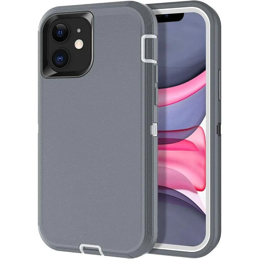 Front. Entronix - Entronix Heavy Duty iPhone 11 Case - Triple-Layer Protection for Ultimate Safety - Gray.
