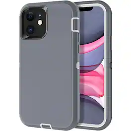 Entronix - Heavy Duty iPhone 11 Case - Triple-Layer Protection for Ultimate Safety - Gray