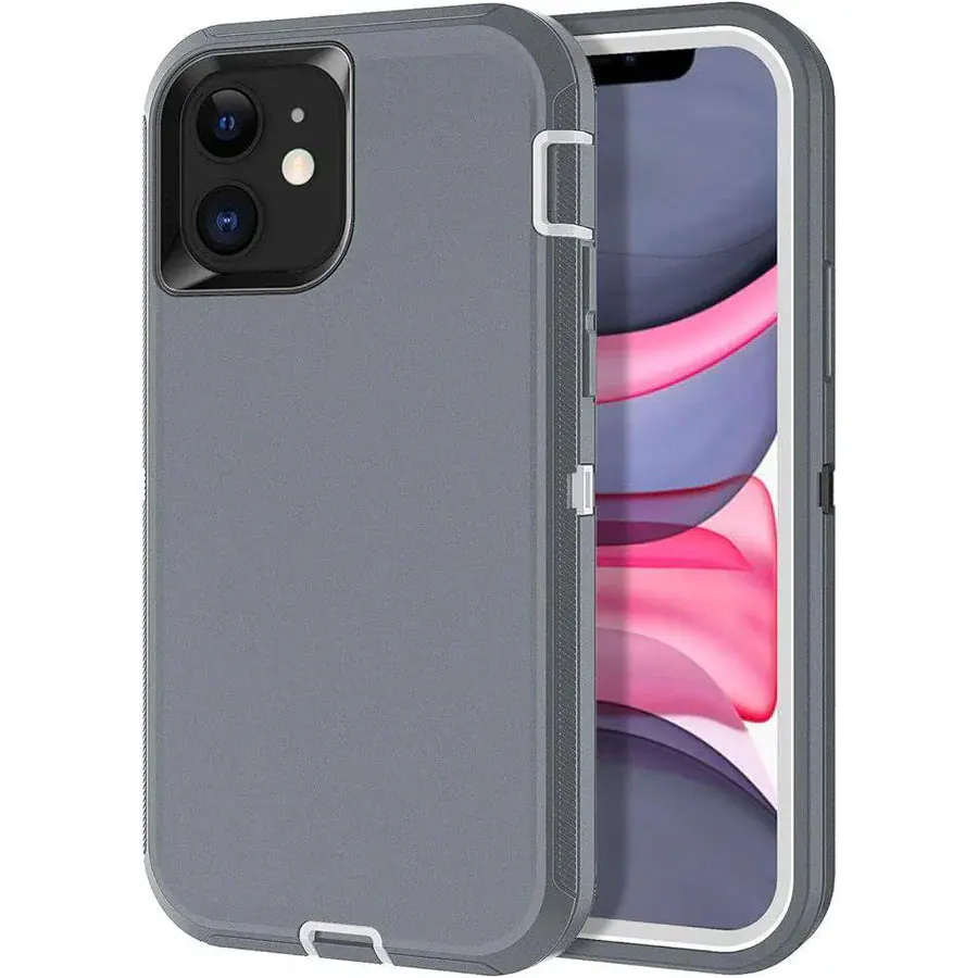 Entronix - Heavy Duty iPhone 11 Case - Triple-Layer Protection for Ultimate Safety - Gray