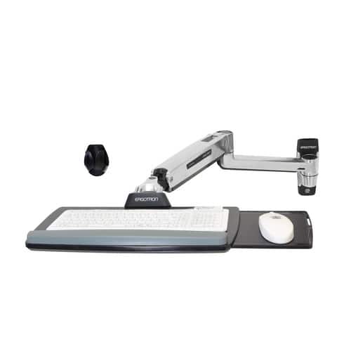 Ergotron - 45-354-026 Sit-Stand Wall Keyboard Arm - 4.85 Lbs. Load Capacity - for Keyboard, Mouse - Polished aluminum