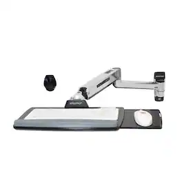 Ergotron - 45-354-026 Sit-Stand Wall Keyboard Arm - 4.85 Lbs. Load Capacity - for Keyboard, Mouse - Polished aluminum