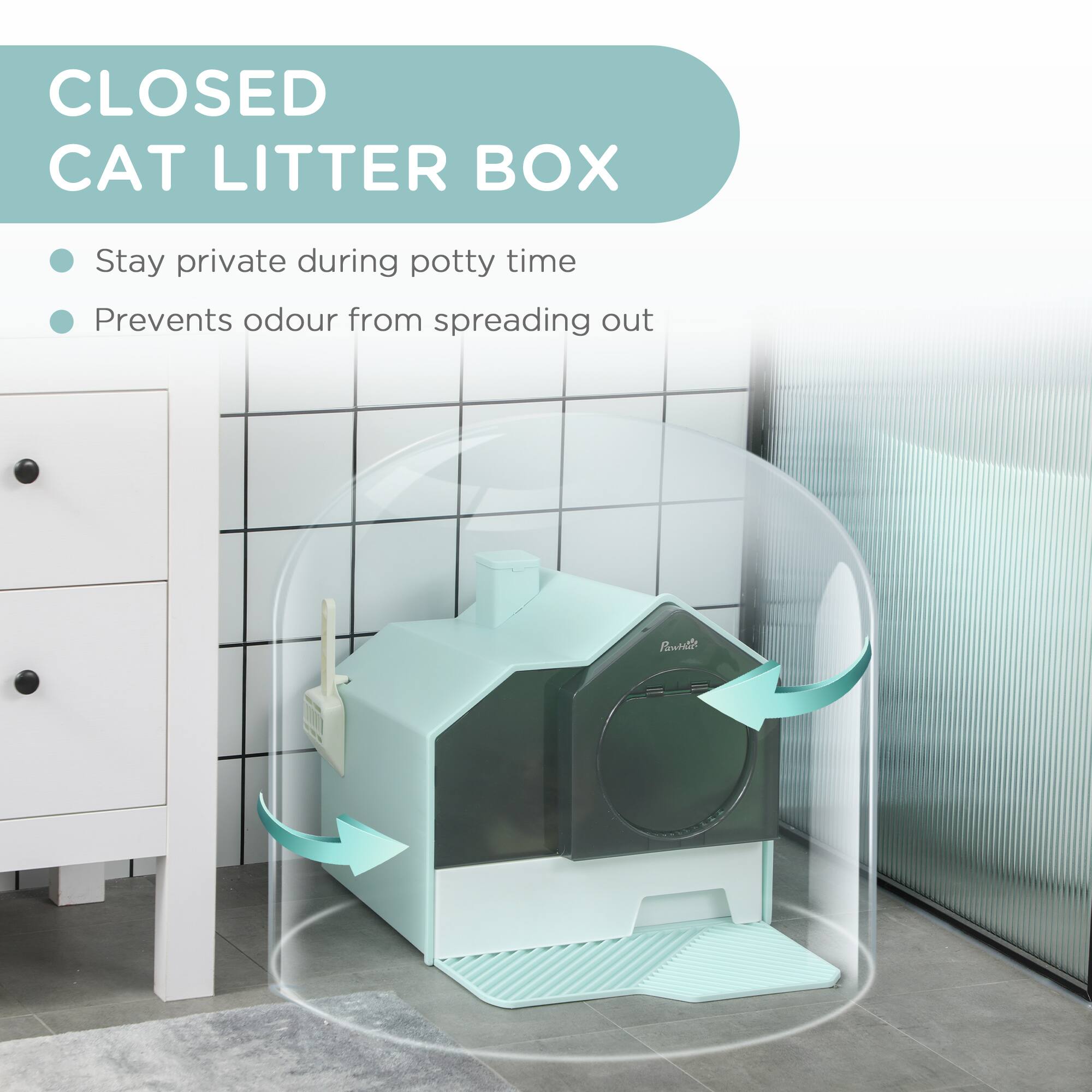 CLOSED CAT LITTER BOX

- Stay private during potty time
- Prevents odour from spreading out
