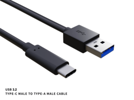 Cable Leader - USB 3.2 Gen 2 USB-C to USB-A Cable, 10Gbps SuperSpeed for External SSD, Hard Drive, Docking Station - Black