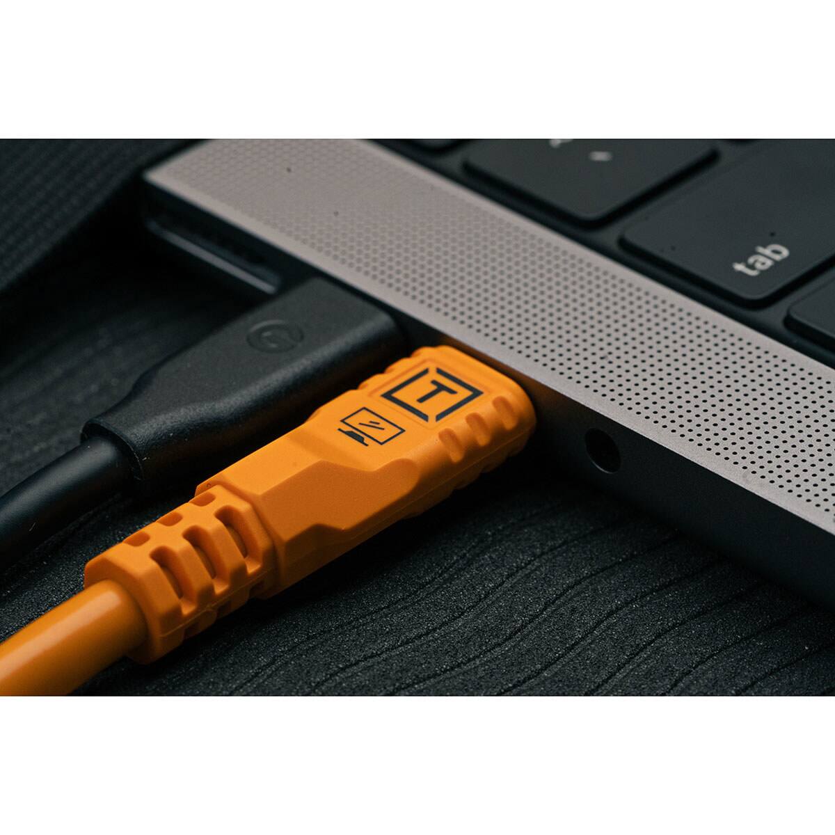 Alt View 1. Tether Tools - Tether Tools TetherPro Optima 10G 15' USB-C Straight Cable, Orange.