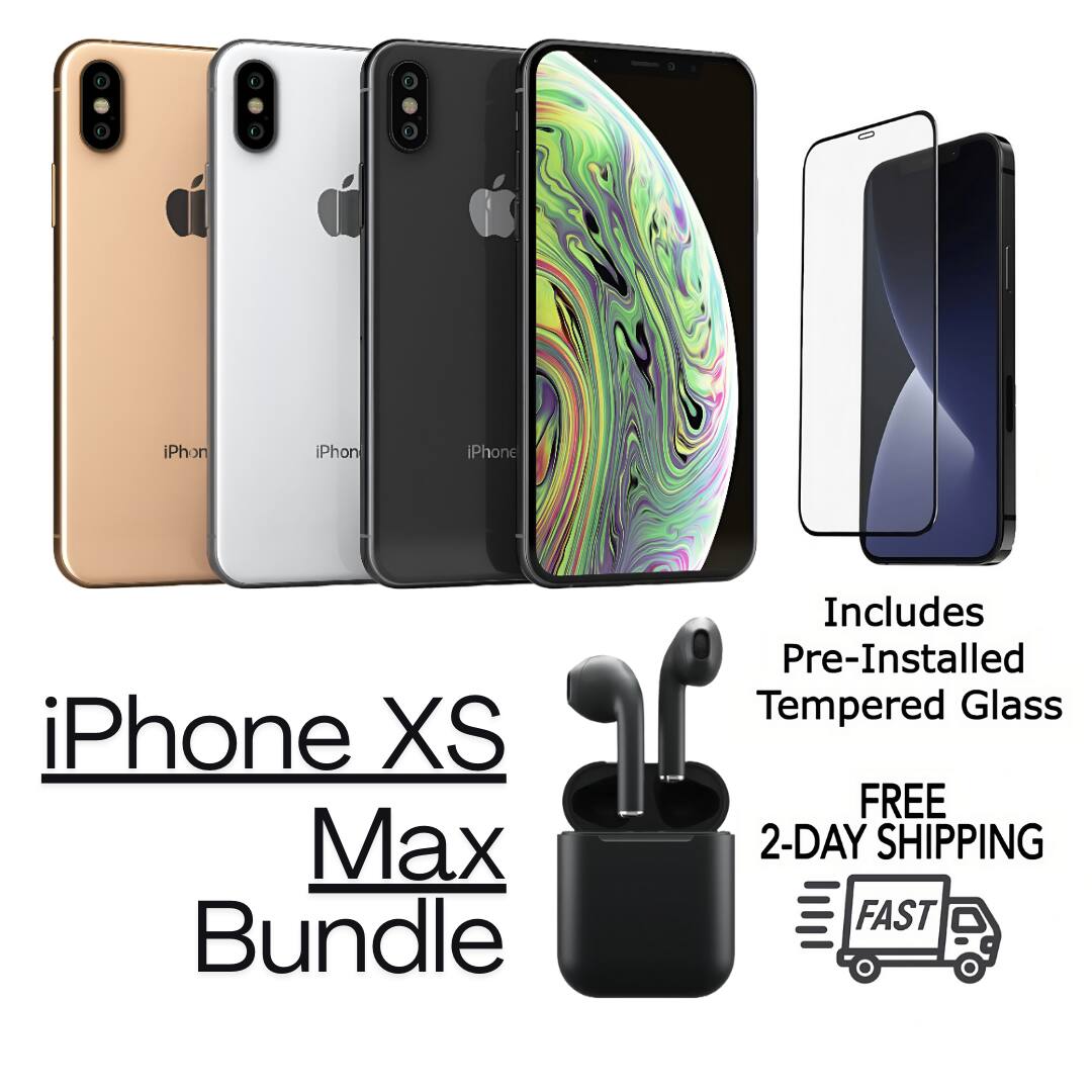 iPhone XS Max Bundle  
Includes Pre-Installed Tempered Glass  
FREE 2-DAY SHIPPING  
FAST