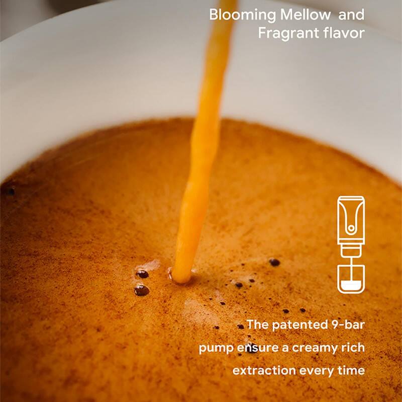 Blooming Mellow and Fragrant flavor

The patented 9-bar pump ensures a creamy rich extraction every time
