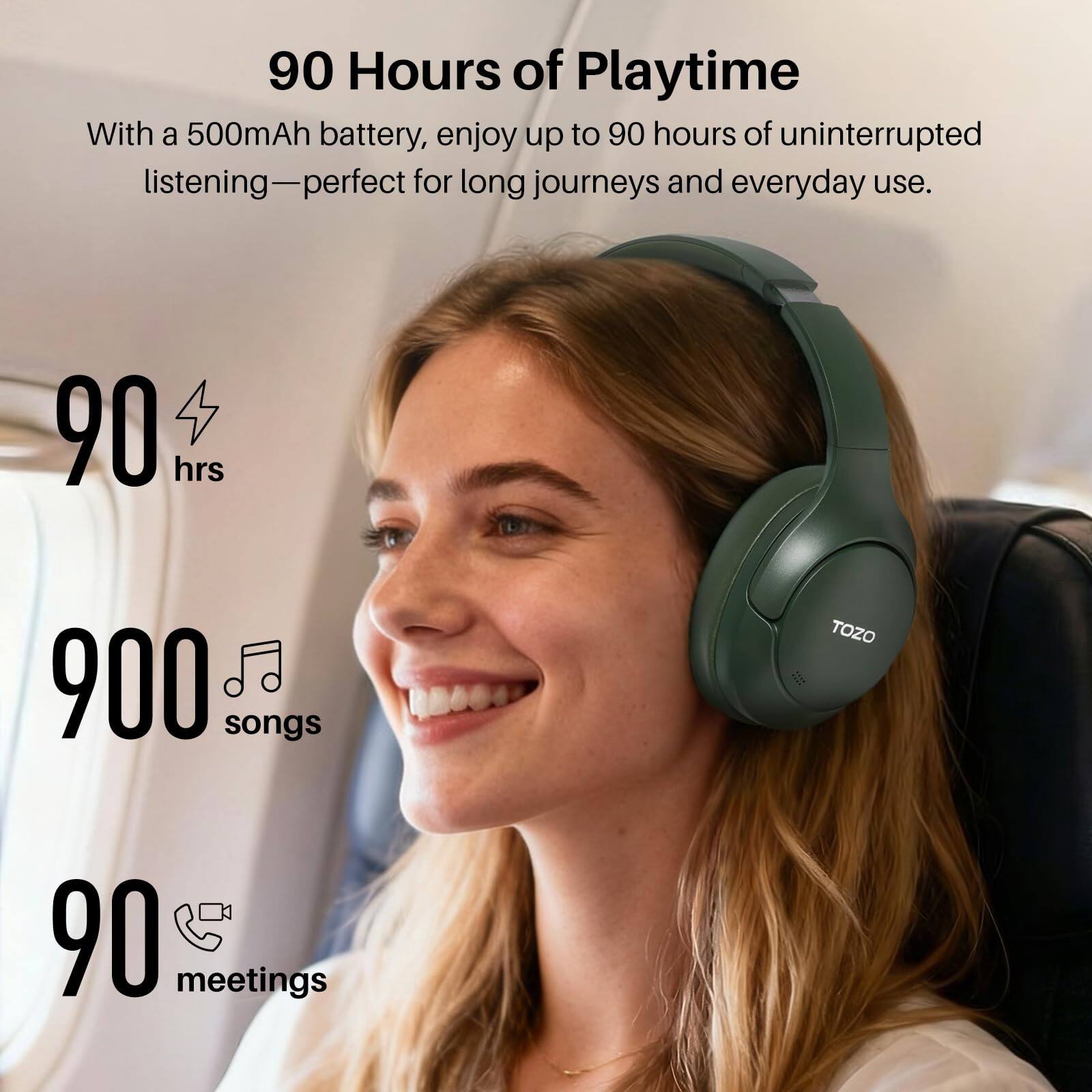 90 Hours of Playtime

With a 500mAh battery, enjoy up to 90 hours of uninterrupted listening—perfect for long journeys and everyday use.

90 hrs  
900 songs  
90 meetings