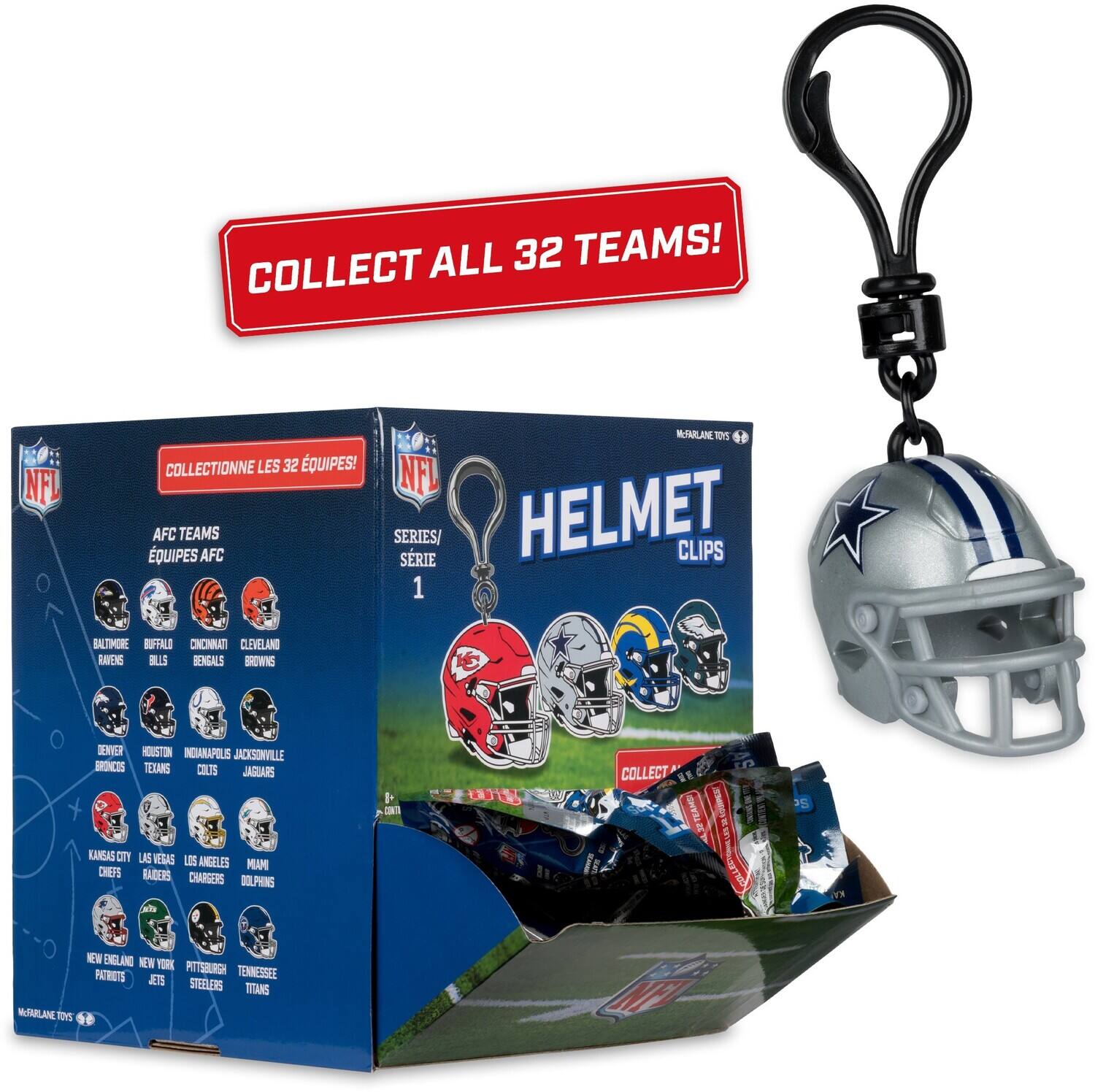 McFarlane SportsPicks - NFL - Backpack Clips Helmets (S1) Blind Pack 24ct PDQ - COLLECTIBLES