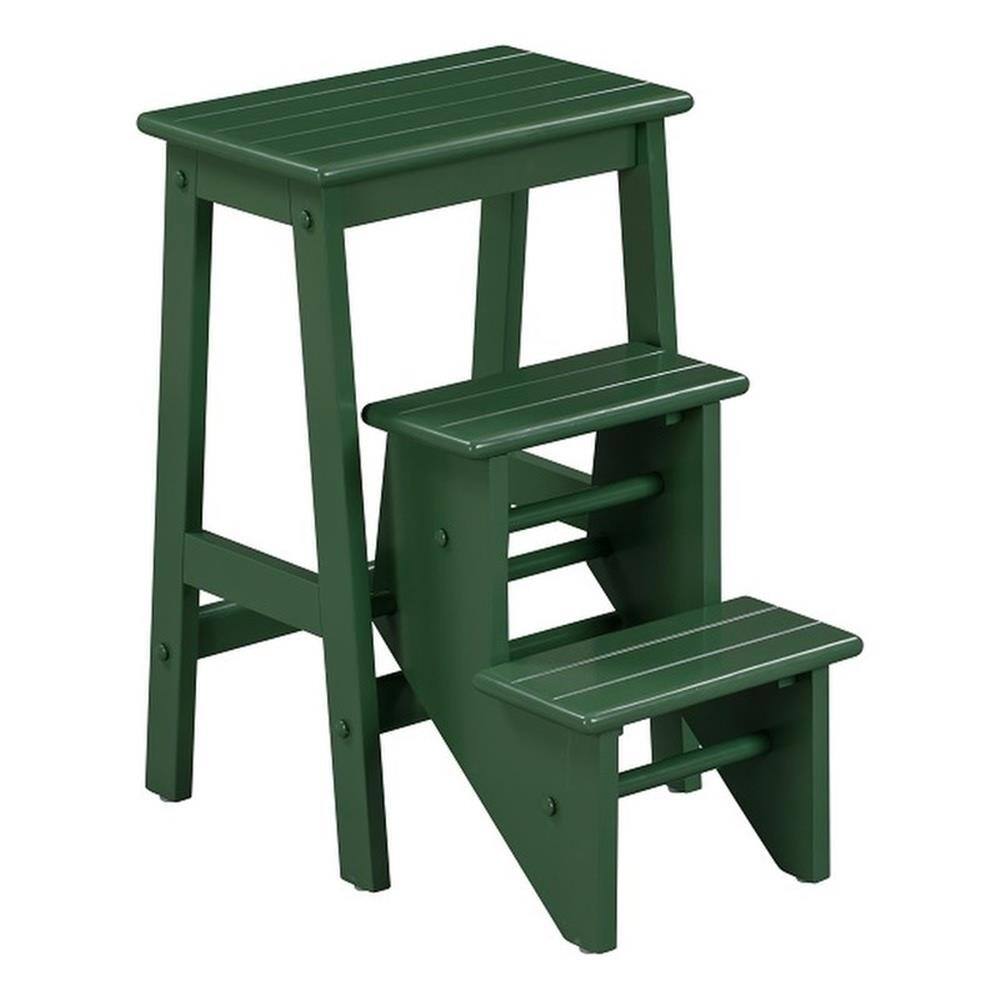 Angle. Boraam - Niko Folding 24.5" Step Stool - Equestrian Green Finish - Green.