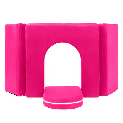 Front. Jaxx - Jaxx Zipline Playscape Castle Gate - Playtime Furniture for Imaginative Kids, Fuchsia - Fuchsia.