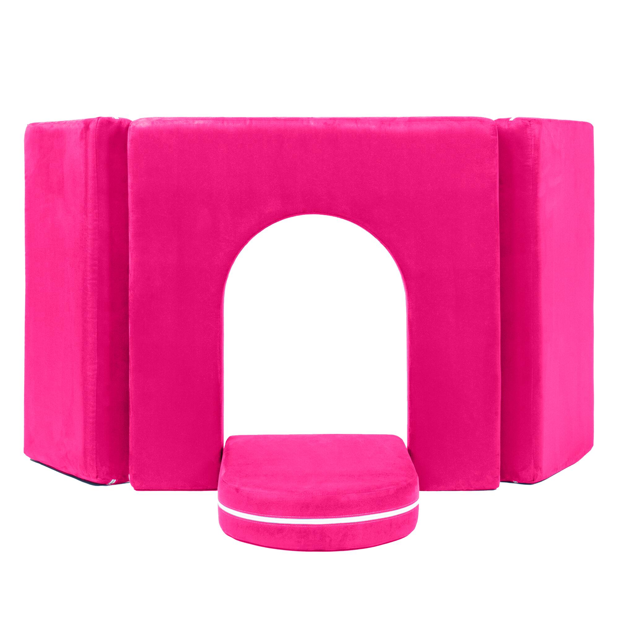 Front. Jaxx - Jaxx Zipline Playscape Castle Gate - Playtime Furniture for Imaginative Kids, Fuchsia - Fuchsia.