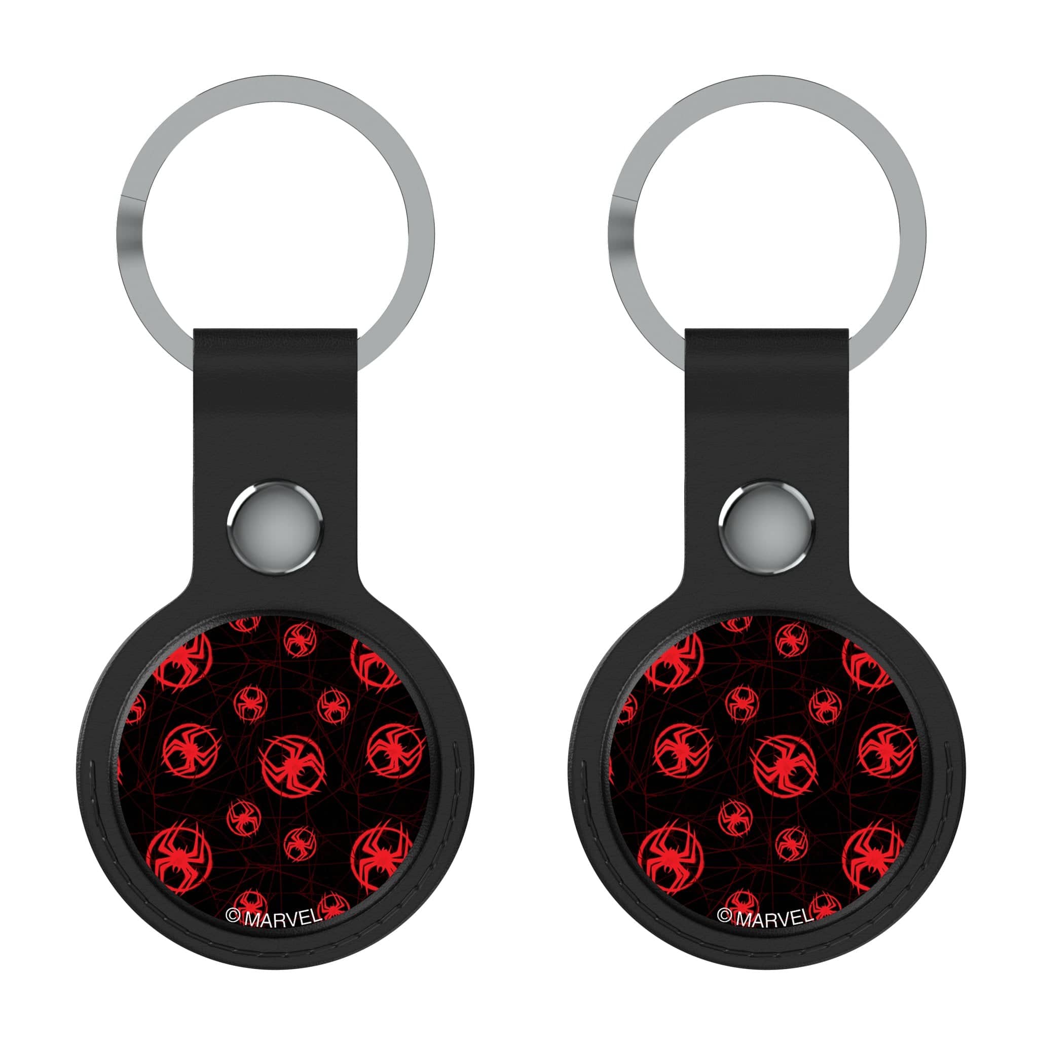 Keyscaper - Marvel Miles Morales Pattern Airtag Holder 2-Pack - Black