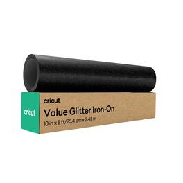 Cricut - Glitter Value Iron-on Heat Transfer Vinyl - 10 in x 8 ft - Black
