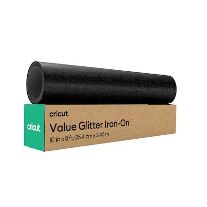 cricut Value Glitter Iron-On
10 in x 8 ft / 25.4 cm x 2.43 m