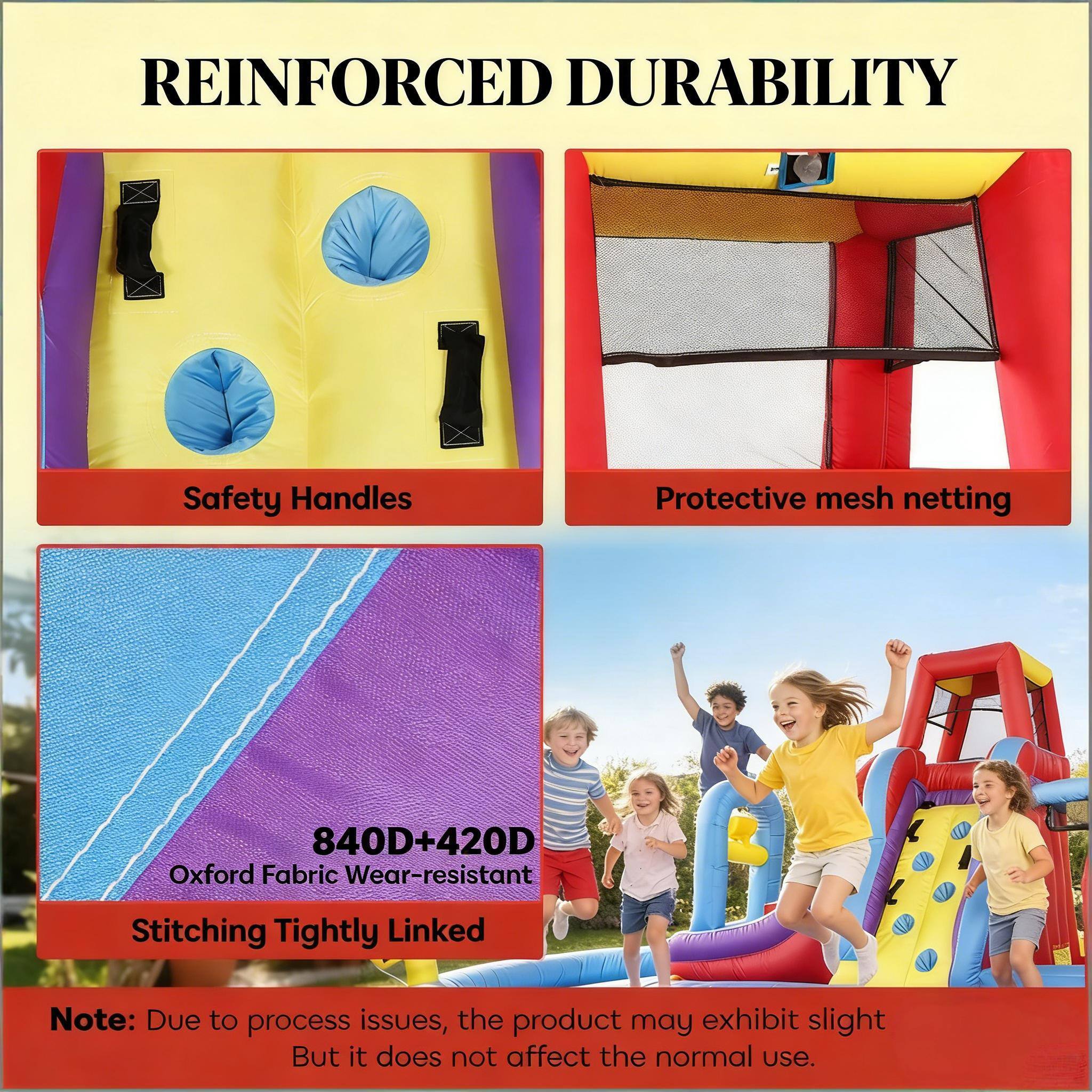 REINFORCED DURABILITY

Safety Handles  
Protective mesh netting  
840D+420D Oxford Fabric Wear-resistant  
Stitching Tightly Linked  

Note: Due to process issues, the product may exhibit slight defects, but it does not affect the normal use.