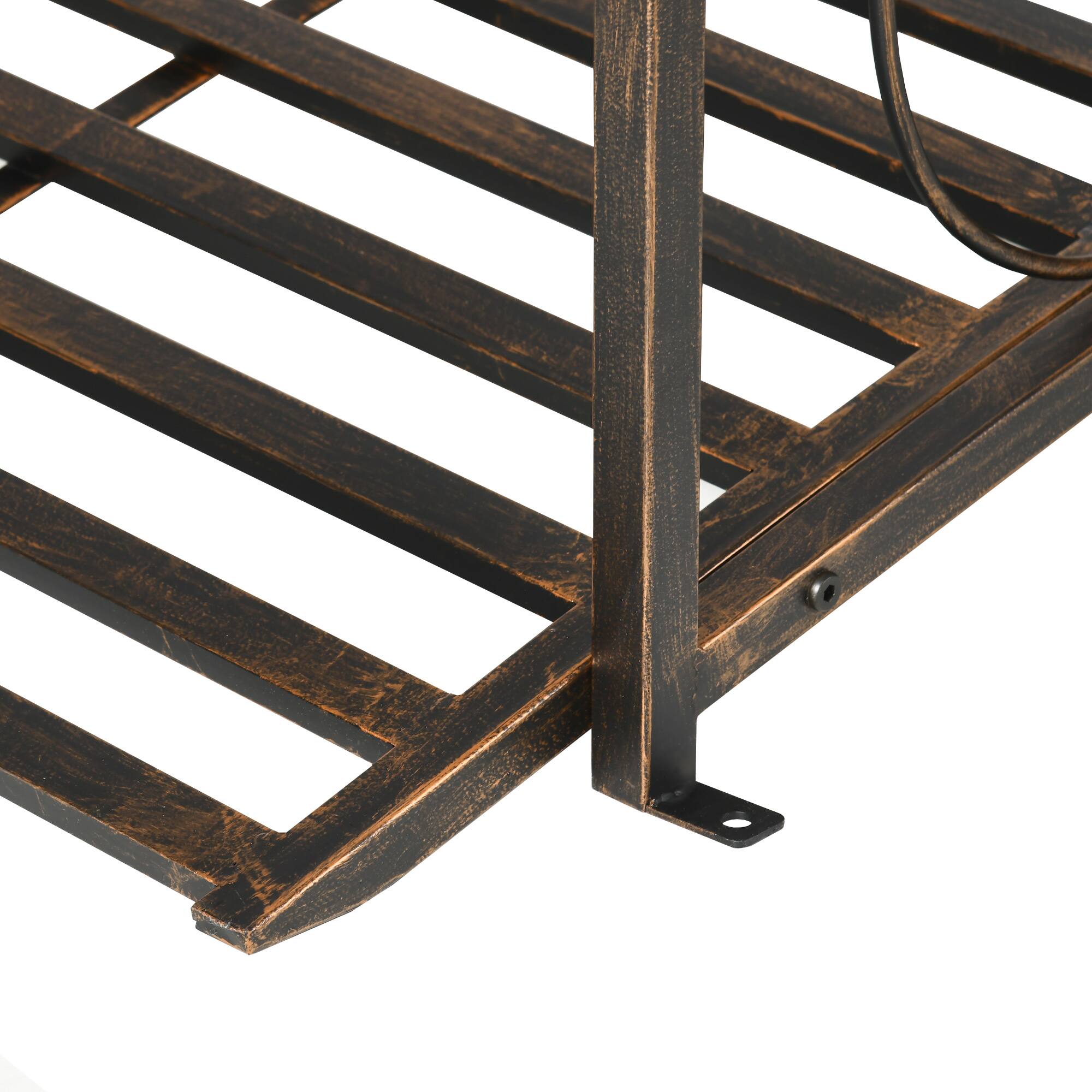 Alt View 8. Outsunny - 6' Metal Arch Backyard Garden Bridge, Safety Siderails, Arc Footbridge for Backyard Creek, Stream, Pond - Bronze.