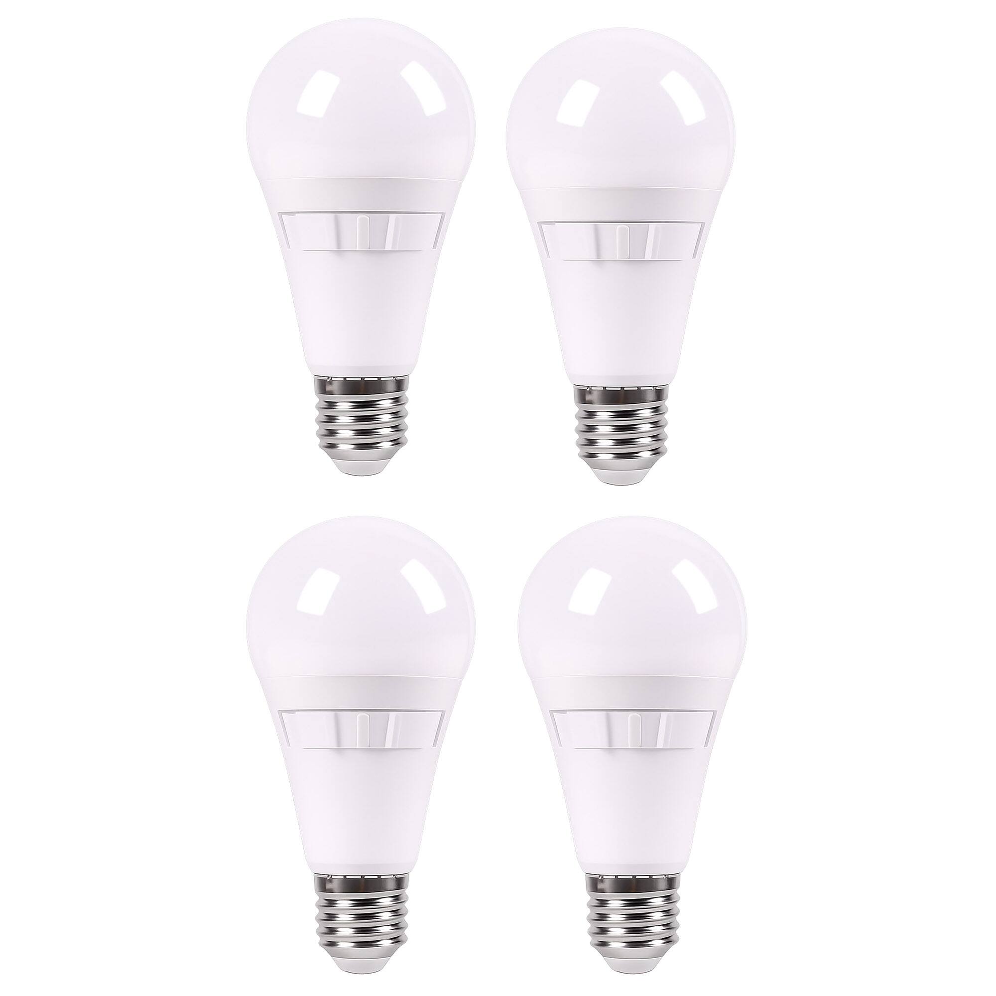 Left. VIRIBRIGHT - A19 LED Light Bulb, E26, Screw Base, 60W Equivalent, Dimmable, 5CCT - Adjustable White.