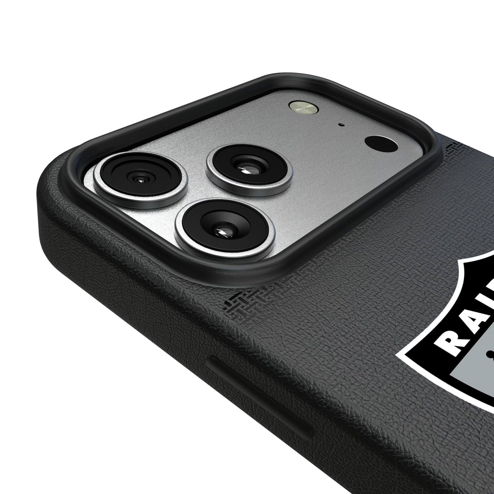Alt View 2. Keyscaper - Oakland Raiders Linen Logo iPhone Magnetic Bump Case - 15 - Black.