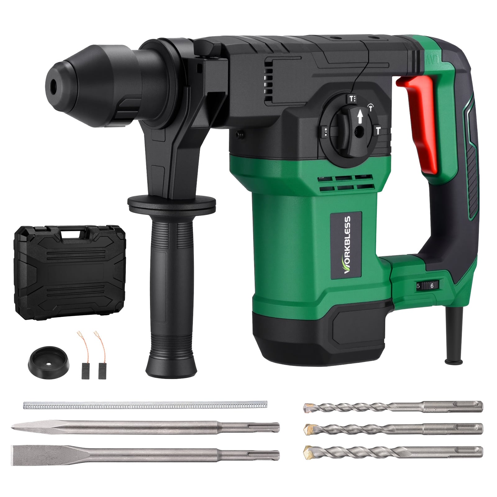 Unique Bargains - 1-1/4" Rotary Hammer Drill SDS-PLUS, 13Amp 7.0J, 4 Functions, 6 Speed, for Concrete Demolition Chipping