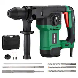 Unique Bargains - 1-1/4" Rotary Hammer Drill SDS-PLUS, 13Amp 7.0J, 4 Functions, 6 Speed, for Concrete Demolition Chipping