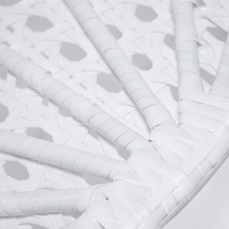 Alt View 4. LeisureMod - LeisureMod Modern Handwoven White Wicker Egg Swing Chair with Stand - Single Hanging Indoor/Outdoor Chair for Patio - Charcoal Blue.