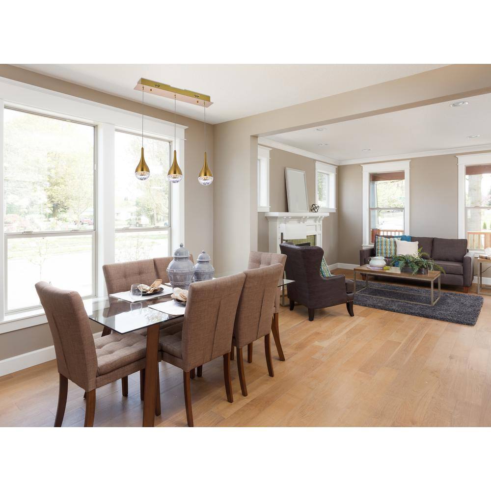 Alt View 2. Elegant Lighting - Amherst 24 inch LED pendant in satin gold - Satin Gold.