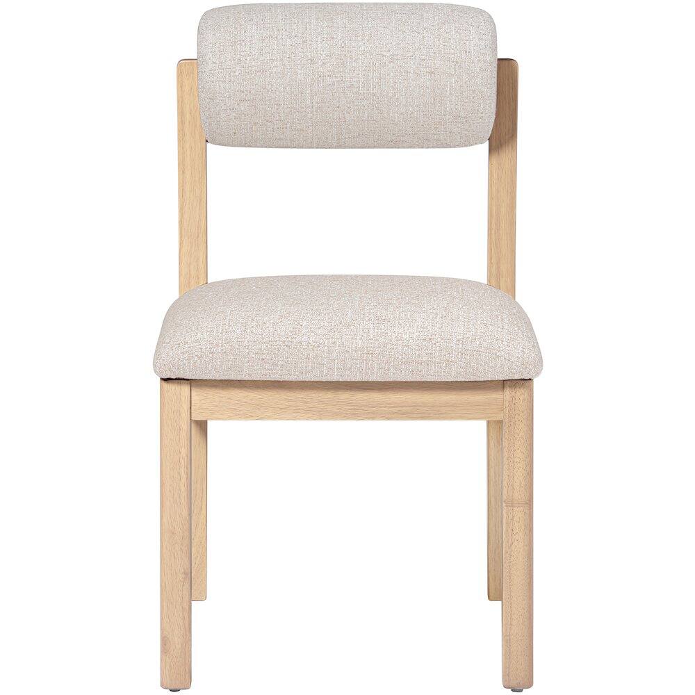 Alt View 2. Meridian Furniture - Roundhill Beige Linen Textured Fabric Upholstered Dining Chair, Set of 2 - Beige.